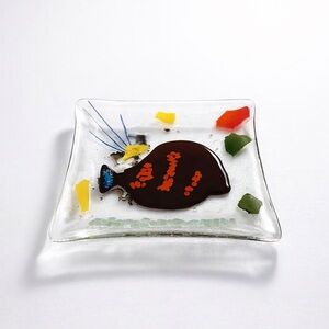 STUNNING MID-CENTURY‎ FUSED GLASS DECOR PLATE